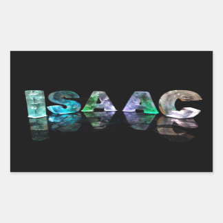 Sticker Rectangulaire Le nom Isaac en lumières 3D (Photographie)