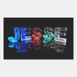 Sticker Rectangulaire Le nom Jesse en lumières 3D (photo)