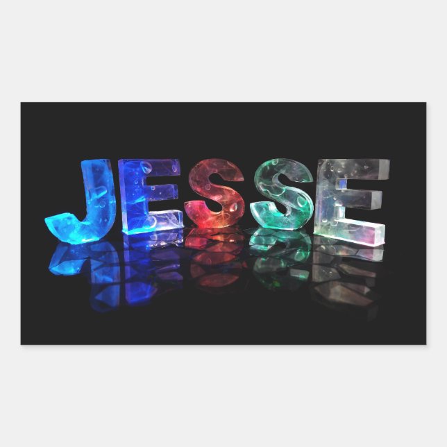 Sticker Rectangulaire Le nom Jesse en lumières 3D (photo) (Devant)