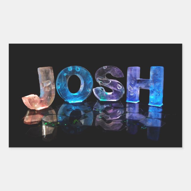 Sticker Rectangulaire Le nom Josh en lumières 3D (photo) (Devant)