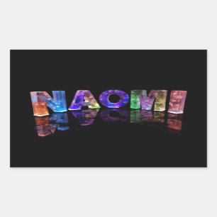 Sticker Rectangulaire Le nom Naomi en lumières 3D (photo)