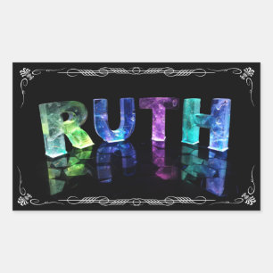 Sticker Rectangulaire Le nom Ruth en lumières 3D (photo)