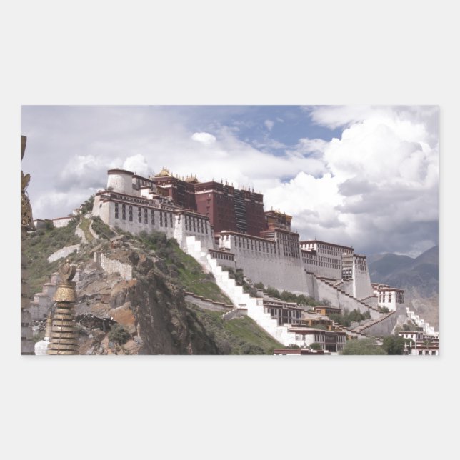 Sticker Rectangulaire Le palais de Potala au Tibet (Devant)