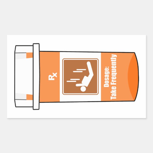 Sticker Rectangulaire Le parachutisme est ma drogue (Devant)