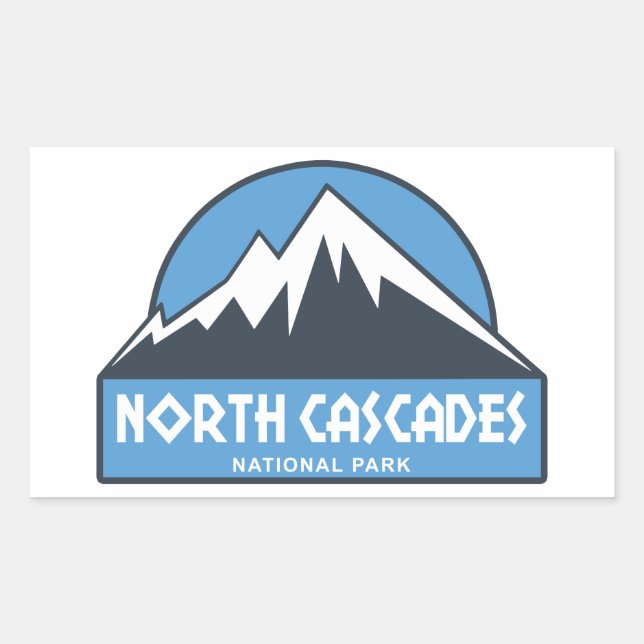 Sticker Rectangulaire Le Parc national de North Cascades (Devant)
