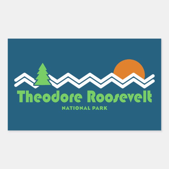 Sticker Rectangulaire Le Parc national de Theodore Roosevelt (Devant)