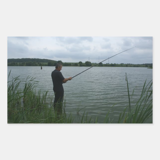 Sticker Rectangulaire Le pêcheur le soir (Devant)