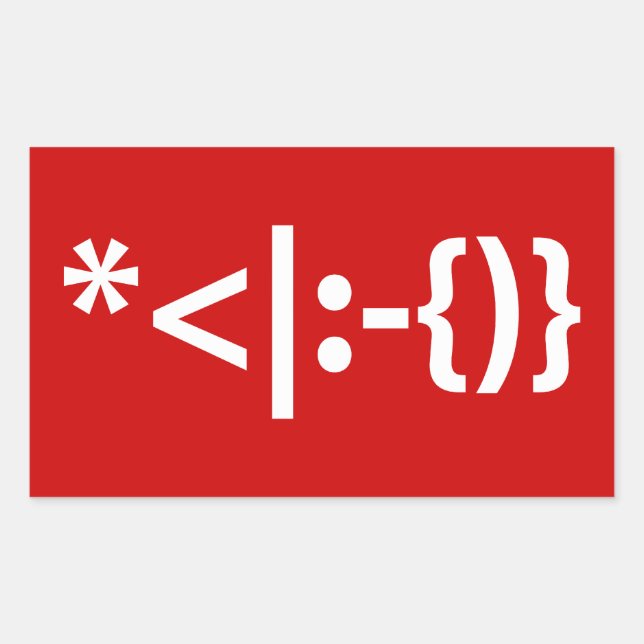 Sticker Rectangulaire Le Père Noël avec la barbe Émoticon de Noël (Devant)