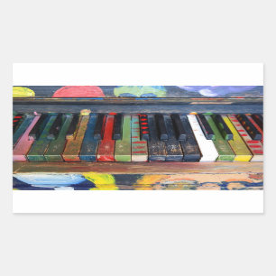 Sticker Rectangulaire Le piano coloré peint verrouille l'autocollant