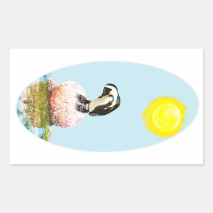 Sticker Rectangulaire Le pingouin qui sieste dans le soleil