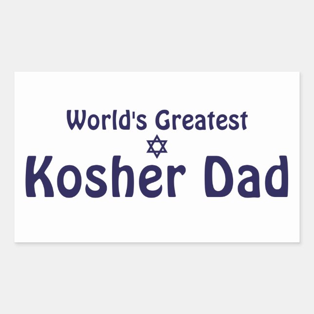 Sticker Rectangulaire Le plus grand papa Kosher du monde (Devant)