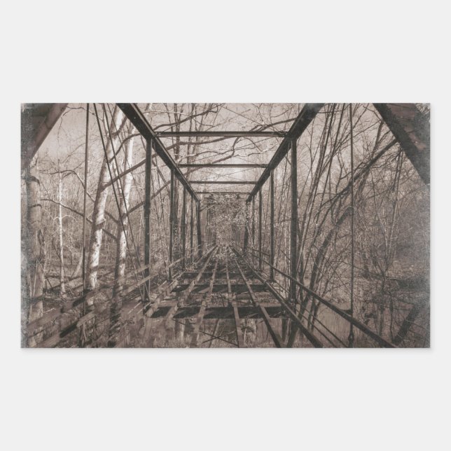 Sticker Rectangulaire Le pont de Breeden, Indiana (Devant)
