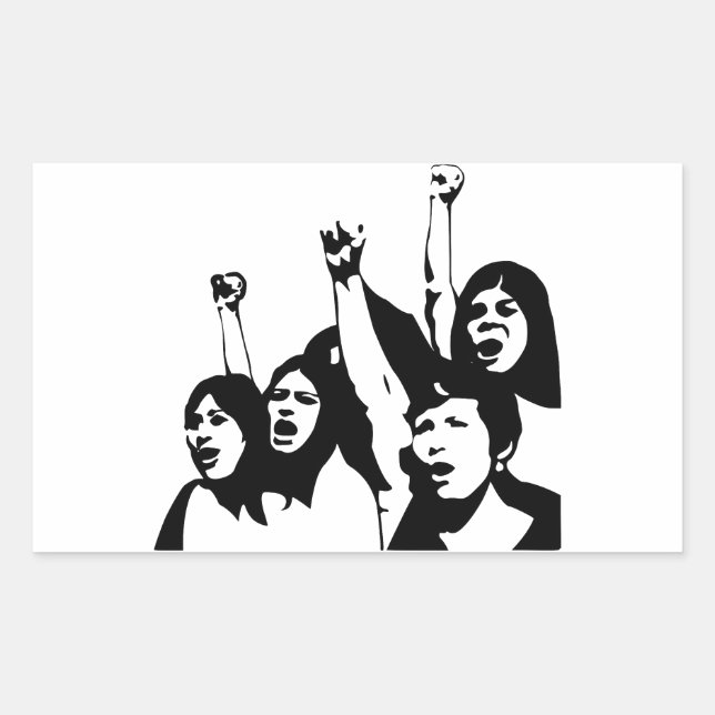 Sticker Rectangulaire Le pouvoir des femmes (Devant)