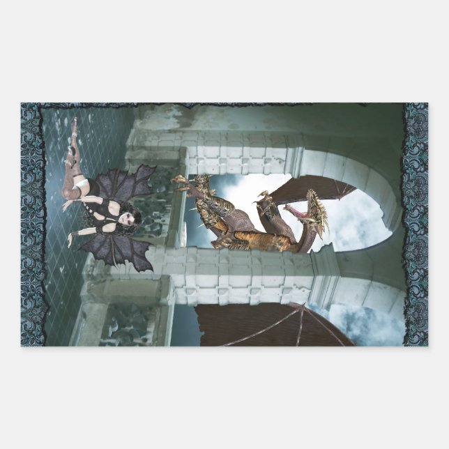 Sticker Rectangulaire Le repaire du Dragon (Devant)