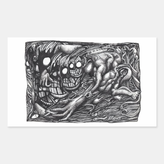 Sticker Rectangulaire Le rêve des mères de Grendel (Devant)