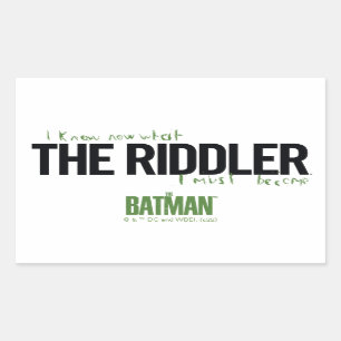 Sticker Rectangulaire Le Riddler - Je Sais Ce Que Je Dois Devenir