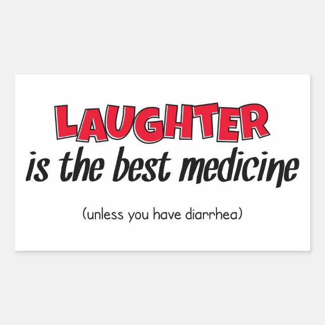 Sticker Rectangulaire Le rire est le meilleur remède | Citation drôle (Devant)