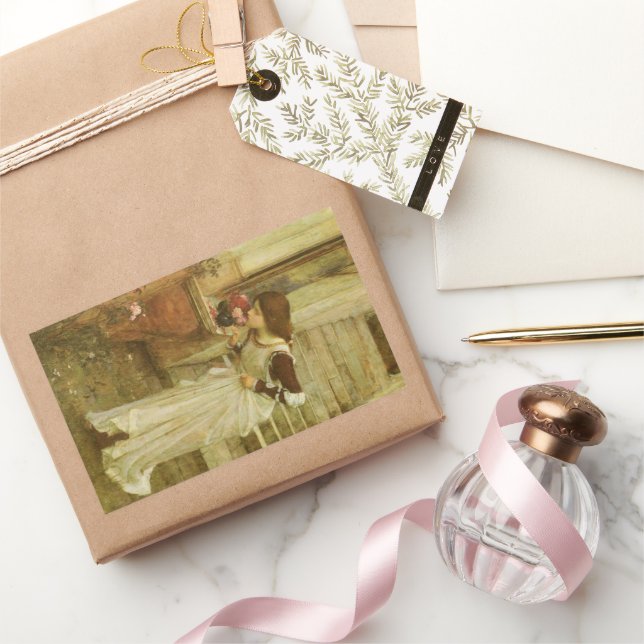 Sticker Rectangulaire Le Sanctuaire de John William Waterhouse (Cadeaux)