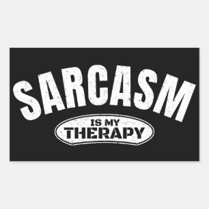 Sticker Rectangulaire Le sarcasme est mon traitement humour typographie