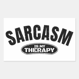 Sticker Rectangulaire Le sarcasme est mon traitement humour typographie