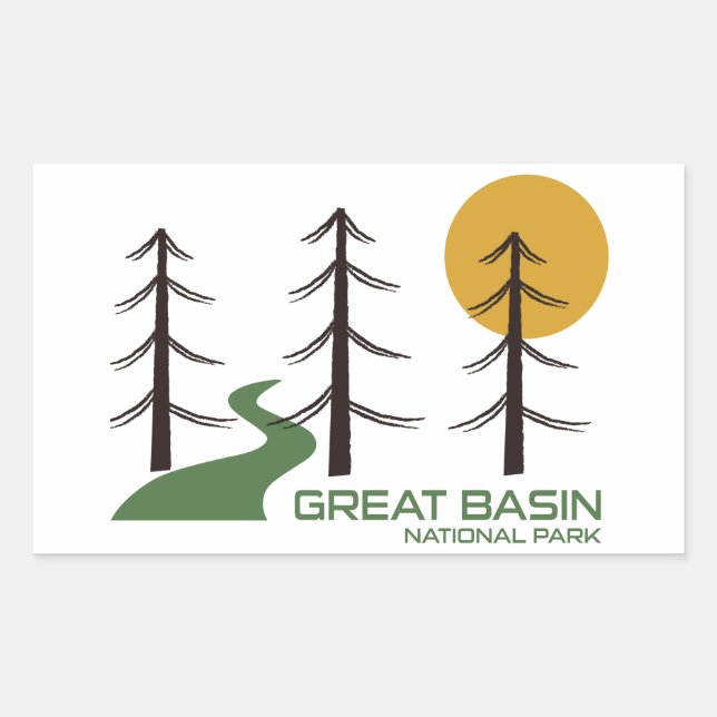 Sticker Rectangulaire Le sentier du parc national Great Basin (Devant)