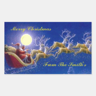 Sticker Rectangulaire Le Sleigh de père Noël