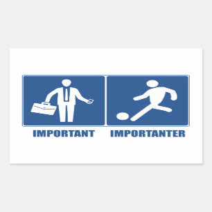 Sticker Rectangulaire Le Travail Est Important, Le Football Est Importan