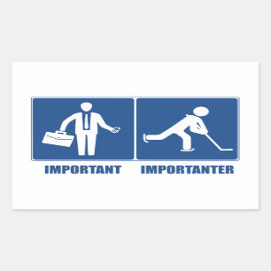Sticker Rectangulaire Le Travail Est Important, Le Hockey Est Important