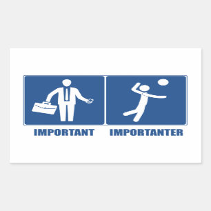 Sticker Rectangulaire Le Travail Est Important Le Volley-ball Est Import