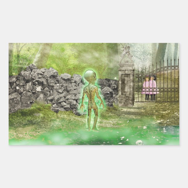 Sticker Rectangulaire Le visiteur silencieux (Devant)
