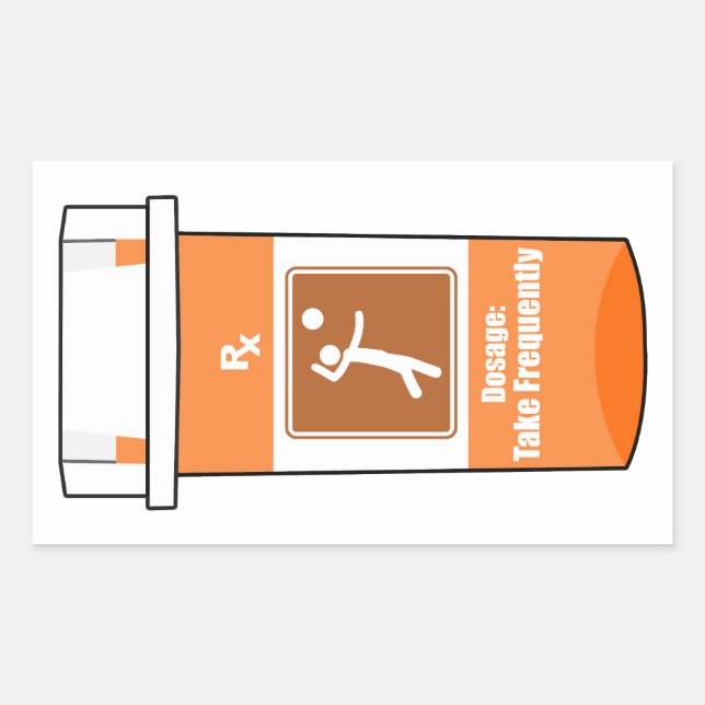 Sticker Rectangulaire Le volley-ball est ma drogue (Devant)