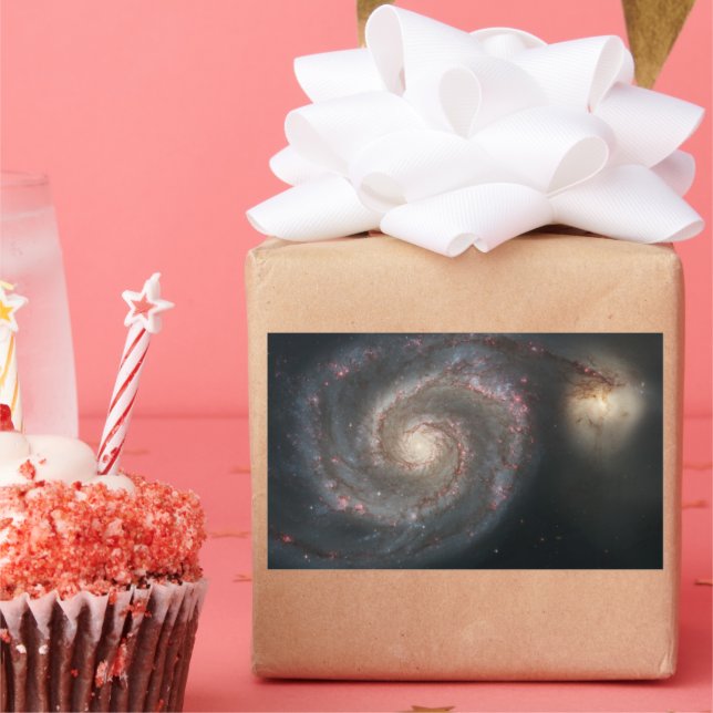 Sticker Rectangulaire Le Whirlpool Galaxy M51 & Companion dans l'espace (Fête)