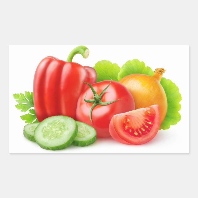 Sticker Rectangulaire Légumes frais (Devant)