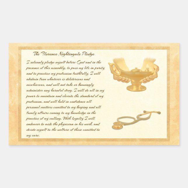 Sticker Rectangulaire L'engagement de Florence Nightingale (Devant)