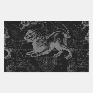 Sticker Rectangulaire Leo Constellation Hevelius 1690 Décor