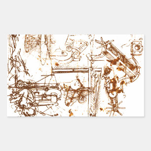 Sticker Rectangulaire Léonard de Vinci