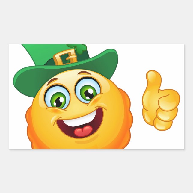 Sticker Rectangulaire leprechaun emoji (Devant)