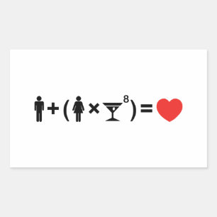 Sticker Rectangulaire L'équation d'amour pour les femmes