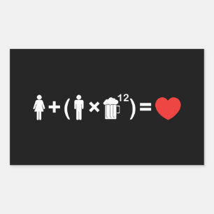Sticker Rectangulaire L'équation d'amour pour les hommes