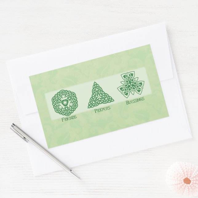 Sticker Rectangulaire Les amis religieux irlandais prient et bénédiction (Enveloppe)