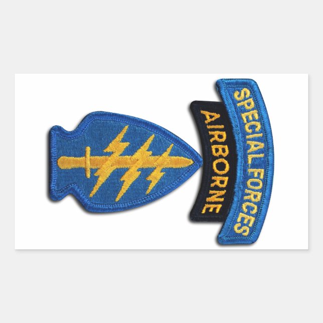 Sticker Rectangulaire Les Berets verts des forces spéciales (Devant)