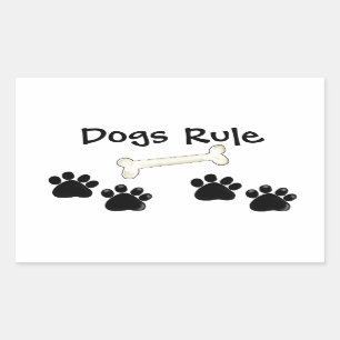 Sticker Rectangulaire Les chiens Empreintes de pattes