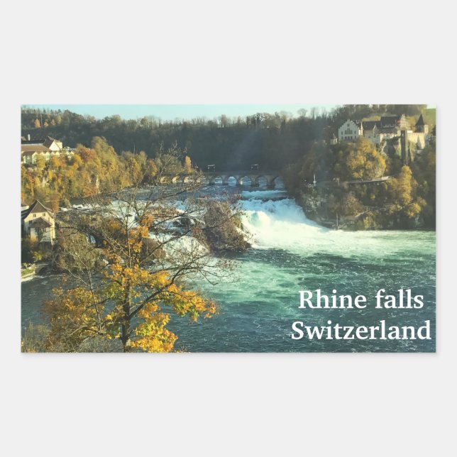 Sticker Rectangulaire Les chutes du Rhin en Suisse (Devant)