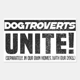 Sticker Rectangulaire Les Dogtroverts unissent ! le chien introverti pro