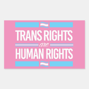 Sticker Rectangulaire Les droits trans sont des droits humains