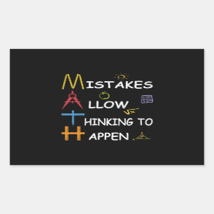 Sticker Rectangulaire Les erreurs de professeur de maths laissent penser