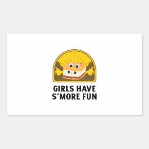 Sticker Rectangulaire Les filles ont plus de plaisir Retro coucher de so