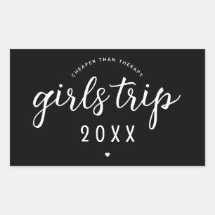 Sticker Rectangulaire Les Filles Voyage Moins Cher Que La Thérapie Vacan
