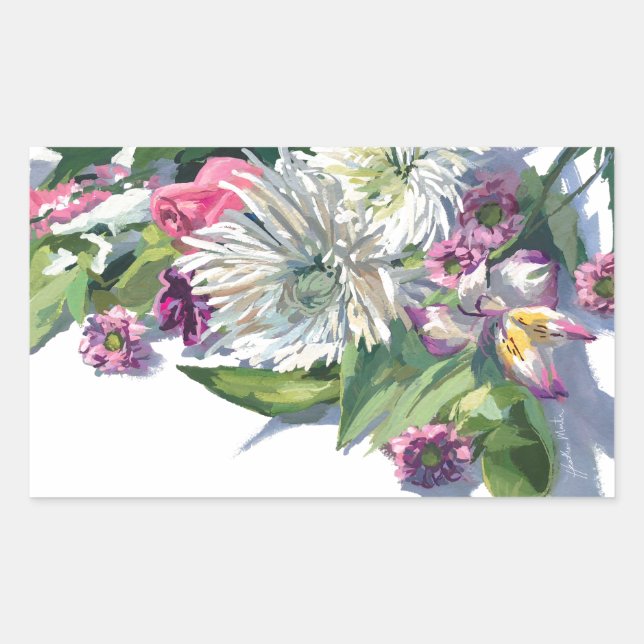 Sticker Rectangulaire Les fleurs variées de la nature (Devant)