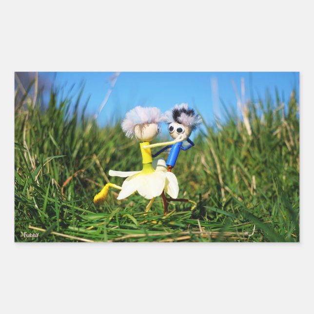 Sticker Rectangulaire Les Fubby à la danse du style en robe de Narcissen (Devant)